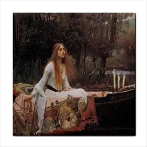 Lady of Shalott Art de John William Waterhouse en baldosas de cerámica pulidas de 4,25 pulgadas para uso en habitaciones interiores de ladrillo refractario - Product Image 1