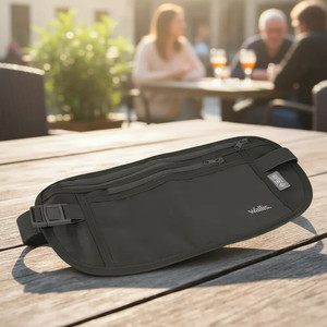 Portafoglio di sicurezza Travel Kit Wallis con protezione RFID e cinturino in vita nero - Product Image 5