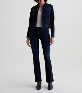 เสื้อแจ็กเก็ตผ้าเดนิมสำหรับผู้หญิงเสื้อแจ็กเก็ตผ้าคอตตอนแท้สำหรับสตรีทแวร์แบบมีซิปสีฟ้า - Product Image 1