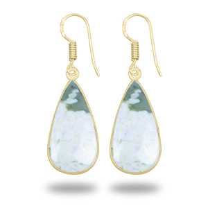 Design Earrings Original Jade for Women Daily Dating Original Jade Statement earring for Women Classic 18K Gold Plated - Product Image 3