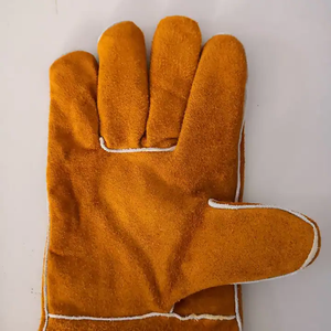Venta al por mayor XL Split Guantes de soldadura de cuero resistente al calor ignífugo con forro de algodón EN388 Certificado Impermeable Protección de las manos - Product Image 4