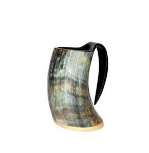 Taza de cuerno de búfalo sostenible Vikingo, artesanía pulida para decoración del hogar, jarra, taza de cuerno para beber Medieval - Product Image 1