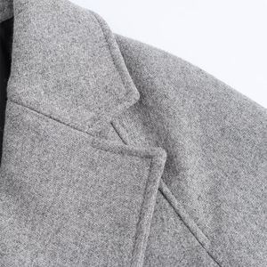 Top Quality cotone misto lana Trench lungo doppiopetto invernale cintura calda moda Outwear da donna - Product Image 2