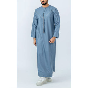 2024 última colección hombres modestos XXL tamaño árabe Jubba Thobes Venta caliente elegante Thobes para hombres OEM ODM servicio al por mayor - Product Image 2