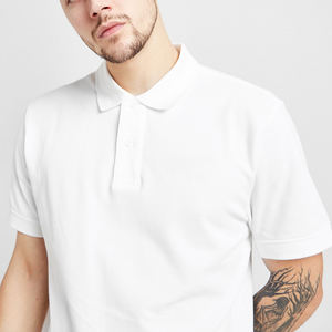 100% coton vêtements actifs pour adultes pour T-shirts polo haute personnalisable solide tricoté à manches courtes respirant taille normale teint uni - Product Image 4