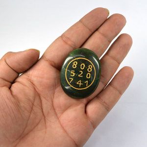 Cabujón de Aventurina Verde con Símbolo Zibu, Piedra de Cristal con Palabra de Atracción de Dinero, Paquete de 1 - Product Image 2