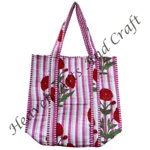 2025 Wholesale Lot Cotton <b>Quilted</b> <b>Bags</b> Handmade Shopping <b>Bag</b> Block Printed Women Bohemian Style Handbags Fashion Casual <b>Bags</b> - Product Image 5