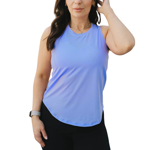 Débardeur sans manches pour femme, tricoté, respirant, vêtement de sport, coupe ample, col rond, gym, yoga, spandex/polyester, séchage rapide, écologique - Product Image 4