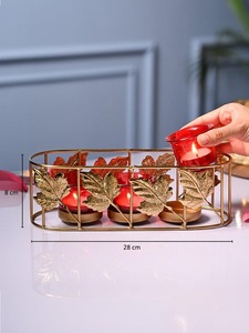 Bougeoir Candélabre En Laiton Or Couleur Table Top Cinq Bras Bougies Stand Votive Vente Chaude De Mariage Fête D'anniversaire Décoratif - Product Image 6