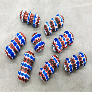 Gran Vintage étnico Tribal CRISTAL MURANO cuenta de cristal Rosetta raro indio Chevron diseño para la fabricación de joyas al por mayor a granel - Product Image 4