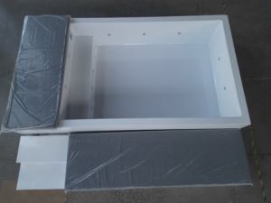 Moldes para piscinas, escalera para piscina sobre el suelo, piscina blanca para casa con tobogán, color popular para piscinas - Product Image 4