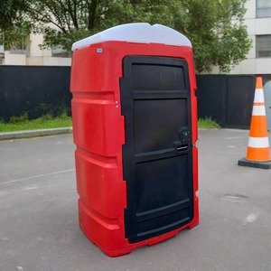 Inodoro Portátil de Plástico, Diseño Moderno, Resistente, para Uso en Lugares Públicos y Exteriores, Rojo y Blanco - Product Image 1