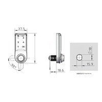 Serrure électronique de porte de placard avec poignée de conception nouvelle, WT-M-1603C, code PIN, serrure électronique à came