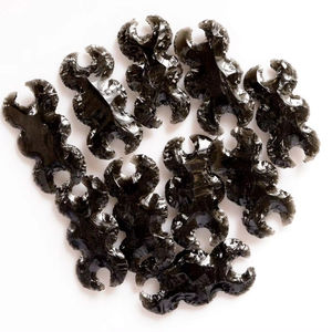 Venta al por mayor negro obsidiana Triple Luna cristal Briolette curación suelta piedra preciosa colgante media luna tallada forma de luna piedra encanto - Product Image 1