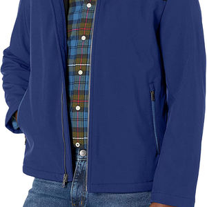 Veste coupe-vent softshell personnalisée pour hommes, tenue décontractée imperméable et unie pour les voyages d'hiver à col montant - Product Image 3