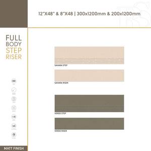 Carreaux de porcelaine 200x1200mm 300x1200mm pour marches et contremarches | Carreaux d'escalier élégants pour marches intérieures extérieures - Product Image 1