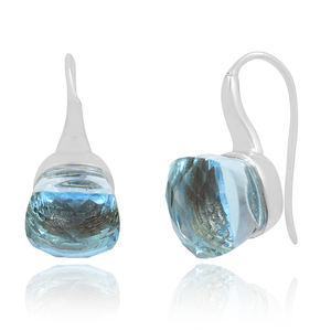 Pendientes de Plata de Ley 925 con Piedras Preciosas de Cuarzo Rosa de Alta Calidad, Fabricación al por Mayor, Pendientes de Moda - Product Image 3