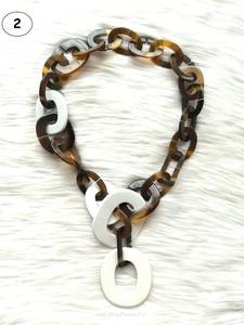 สร้อยคอเขาวัวสไตล์โมเดิร์นเครื่องประดับทำมือตัวหนากันน้ำส่งออกทรงกลม - Product Image 3