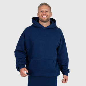 Sweat à capuche pour homme en molleton 100% coton de haute qualité, grammage lourd, logo imprimé personnalisé, plusieurs couleurs, épaules tombantes, sweat à capuche d'hiver - Product Image 3