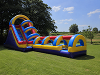 Aire de jeux gonflable professionnelle 12x4x6h m – Toboggan gonflable en PVC – Utilisation professionnelle extérieure/intérieure/aquatique – Conforme aux normes européennes