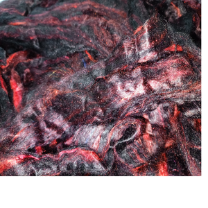 Tela de seda de colores negro y rojo, tejido de seda de morera, rovings, ideal para aguja y fieltro, hecho a medida - Product Image 5