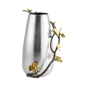 Llegado Decoración moderna para el hogar Floreros Suministros comerciales Pedidos a granel Venta caliente Floreros con acabado plateado - Product Image 4