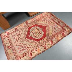 Tapis turc vintage, tapis d'appoint 3,4x5,4 pieds, tapis oriental rouge - Product Image 2