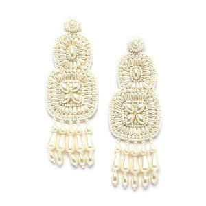 Los últimos lindos pendientes de cuentas con diseño de aleación con chapado en oro y plata para compromiso de boda y fiesta Idea de regalo perfecta - Product Image 1