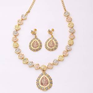 Juego de Joyería Chapada en 3 Tonos al por Mayor, Juego de Joyería Tricolor, Joyería de Moda Multitono Laminada en Oro Chapado en Oro de 3 Tonos - Product Image 2