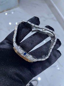 Nueva Llegada VVS Moissanite Diamante Esfera Romana Tono Amarillo Mecánico Automático Iced Out Hip Hop Reloj de Lujo de Moda Personalizada - Product Image 5