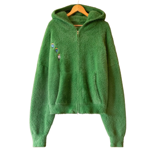 Shaggy Knitted Explorers Hoodie Soft Textured <b>Yarn</b> Zip Front Design Premium Winter Wear Cozy Casual Knitwear - Product Image 1