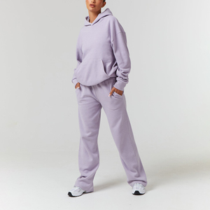 Chándales personalizados con logotipo OEM para mujer, Conjunto de sudadera y pantalones, pantalones de chándal, sudaderas con capucha en relieve, conjunto de 2 piezas - Product Image 3