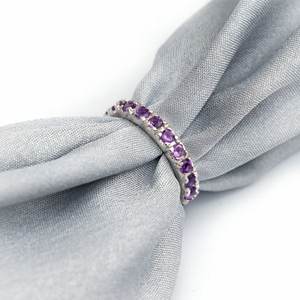 Clásico de moda sólida Plata de Ley 925 piedra de amatista Natural bodas compromisos fiestas regalos romántico sólido 925 esterlina - Product Image 3