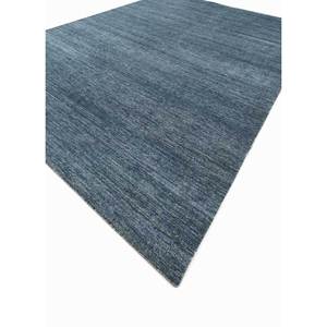 พรมถักมือสีน้ำเงินล้วน ทำจากขนแกะอัฟกันและปอกระเจา รุ่น AKWJ-1001 สำหรับใช้ในบ้าน - Product Image 2