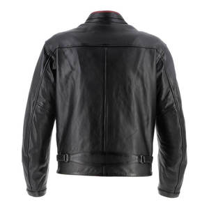 Veste motard coupe ajustée pour homme en cuir véritable noir avec poches zippées Vêtements d'extérieur décontractés ODM Supply - Product Image 2