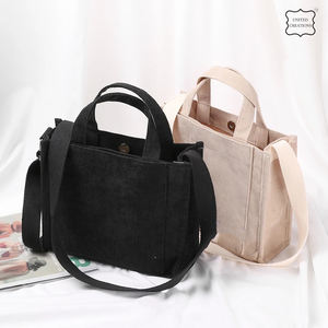 Bolso de mano informal reutilizable respetuoso con el medio ambiente, bolsos de compras de hombro de PANA con botón para estudiantes, bolso de lona de algodón orgánico - Product Image 4