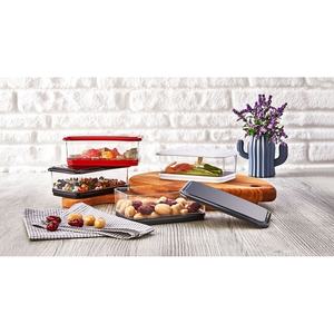 Dual Rectangular Crystal Kitchen <b>Storage</b> Container BPA Free Plastic Transparent Lightweight Large Capacity <b>Stackable</b> Food - Product Image 4