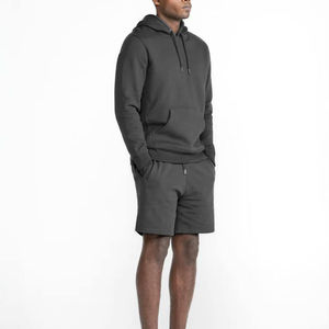 Sweat à capuche d'hiver pour homme, coupe ajustée, 100% coton, de bonne qualité, gaufré, brodé, élégant, polaire, uni, teinture unie - Product Image 5