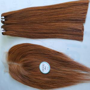 Extensiones de cabello humano vietnamita 100% Paquetes y cierres marrones y negros Etiqueta privada para mujeres negras - Product Image 2