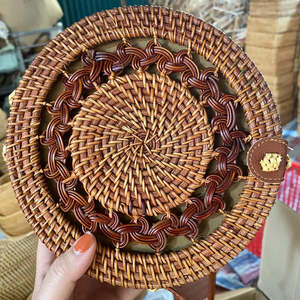 Rattan <b>bag</b> woven <b>straw</b> portable tote stylish handmade purse perfect for summer casual use artisan craft Vietnam - Product Image 1