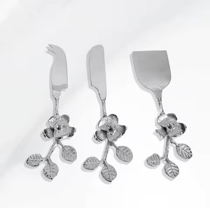 Juego de servidores de cuchillos de queso, mango de madera y resina para el hogar, cocina, mesa de comedor, juego de servidor de Pizza - Product Image 5