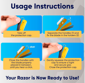 ANAAIF Kit de Afeitadora Profesional Negra y Dorada de Acero Inoxidable para Barbero, Ecológico y Reutilizable, con Cuchillas Desechables 2 en 1 - Product Image 3