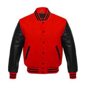 Veste bomber décontractée en polyester avec manches en cuir et corps en laine, broderie personnalisée 2025, coupe-vent, toute nouvelle, style lettreman baseball - Product Image 5