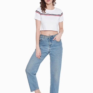 Vêtements pour femmes à manches courtes en coton haut court col rond vêtements de sport Yoga Fitness respirant femmes séchage rapide haut court t-shirt - Product Image 6