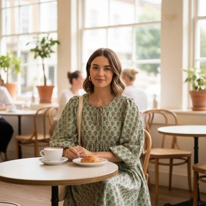 Robe courte en coton imprimé à la main en Inde, pour mariage, festival, designer, kimono long, cadeau d'anniversaire, de Noël, d'anniversaire de mariage pour elle - Product Image 4