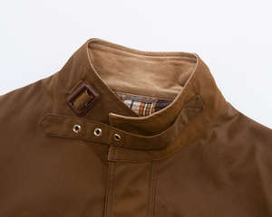 Sophia Men's 2023 Winter Coated Waterproof Stand Collar Motorcycle Safari <b>Denim</b> <b>Jacket</b> Pattern Solid Casual Outdoor Cotton <b>Liner</b> - Product Image 4