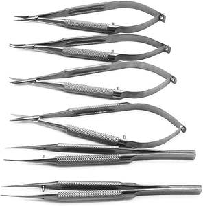 Kit d'instruments chirurgicaux en acier inoxydable, ensemble orthopédique manuel 6 pièces avec pinces, porte-aiguilles et ciseaux (12 cm) - Product Image 1