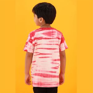 100% Knitted Pure Cotton Fabric Regular Length Round Neck Half Sleeves <b>Red</b> Tie and Dye <b>T</b> <b>Shirt</b> for Boys - Product Image 2