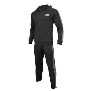 Mode ajusté imprimé équipe noir Gym survêtement pour hommes vêtements de Sport sweatwear deux pièces blanc Sport survêtement hommes - Product Image 4