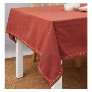 Nappe de banquet personnalisée en coton et lin lavable, imperméable, anti-poussière, couleur unie, la plus vendue et économique - Product Image 1